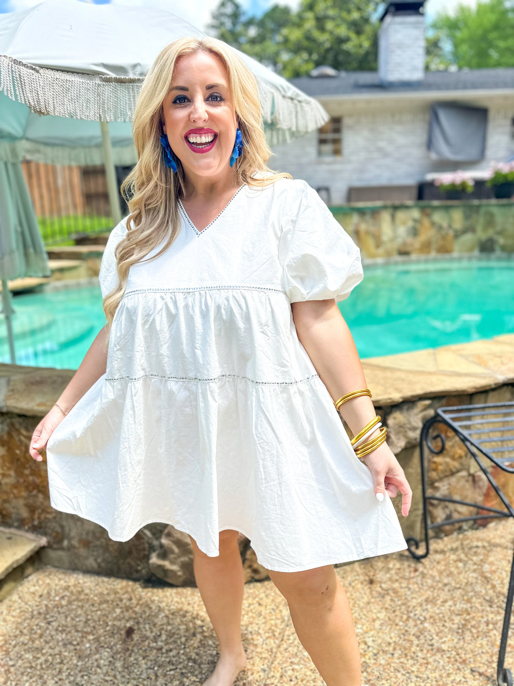 White Firework Back Dress