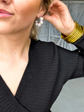 Load image into Gallery viewer, Silver Pearl Hoops