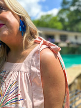 Load image into Gallery viewer, Light Pink Firework Tank Tie Dress