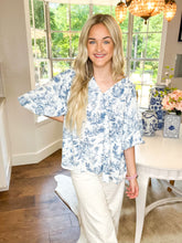 Load image into Gallery viewer, Blue Toile Dreams Top