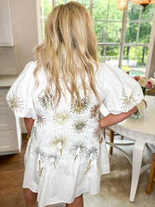 White Firework Back Dress