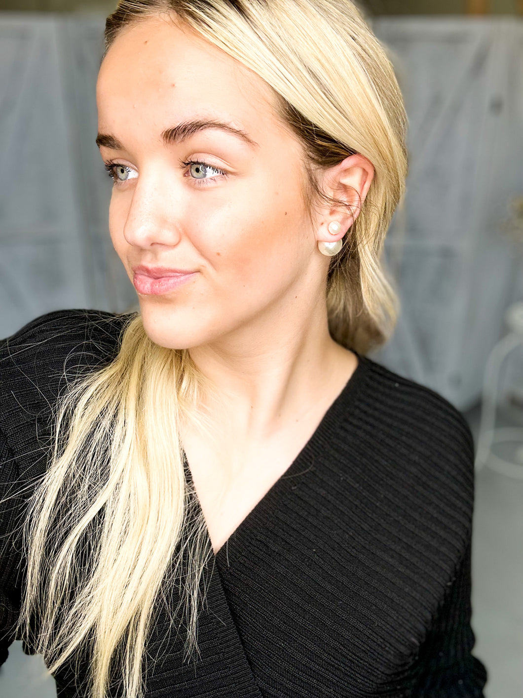 Pearl Double Sided Stud Earrings