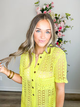 Load image into Gallery viewer, Lime Splash Crochet Romper - Sheality