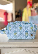 Load image into Gallery viewer, Oh So Fancy Quilted Cosmetic Pouch - Blue - Sheality