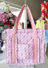 Load image into Gallery viewer, Oh So Fancy Quilted Tote Bag - Pink - Sheality