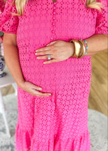 Load image into Gallery viewer, Passion Pink Eyelet Maxi Dress - Sheality