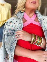 Load image into Gallery viewer, Rainbow Gem Denim Jacket - Sheality