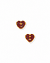 Load image into Gallery viewer, Screwback Stud Earrings - Football Heart