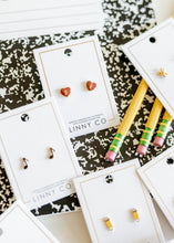 Load image into Gallery viewer, Screwback Stud Earrings - Football Heart