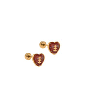 Load image into Gallery viewer, Screwback Stud Earrings - Football Heart