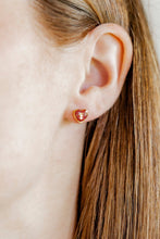 Load image into Gallery viewer, Screwback Stud Earrings - Football Heart