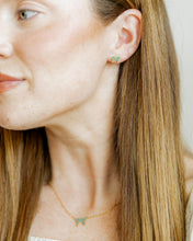 Load image into Gallery viewer, Screwback Stud Earrings - Sadie Bow Green
