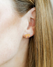Load image into Gallery viewer, Screwback Stud Earrings - Sadie Bow Orange