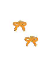 Load image into Gallery viewer, Screwback Stud Earrings - Sadie Bow Orange