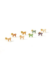 Load image into Gallery viewer, Screwback Stud Earrings - Sadie Bow Orange