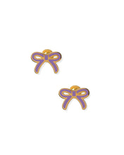 Load image into Gallery viewer, Screwback Stud Earrings - Sadie Bow Purple