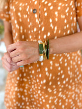 Load image into Gallery viewer, Socialite Bangle - White/Olive/Gold - Sheality