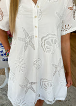 Load image into Gallery viewer, Starfish &amp; Seashell White Dress - Sheality
