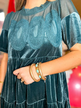 Load image into Gallery viewer, Teal The Show Velvet Dress - Sheality