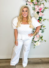 Load image into Gallery viewer, Bunny Puff Sleeve Smocked Top