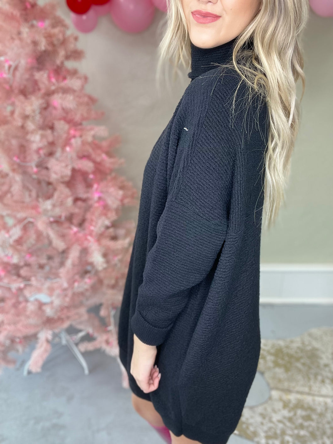 Mara Black Sweater Dress