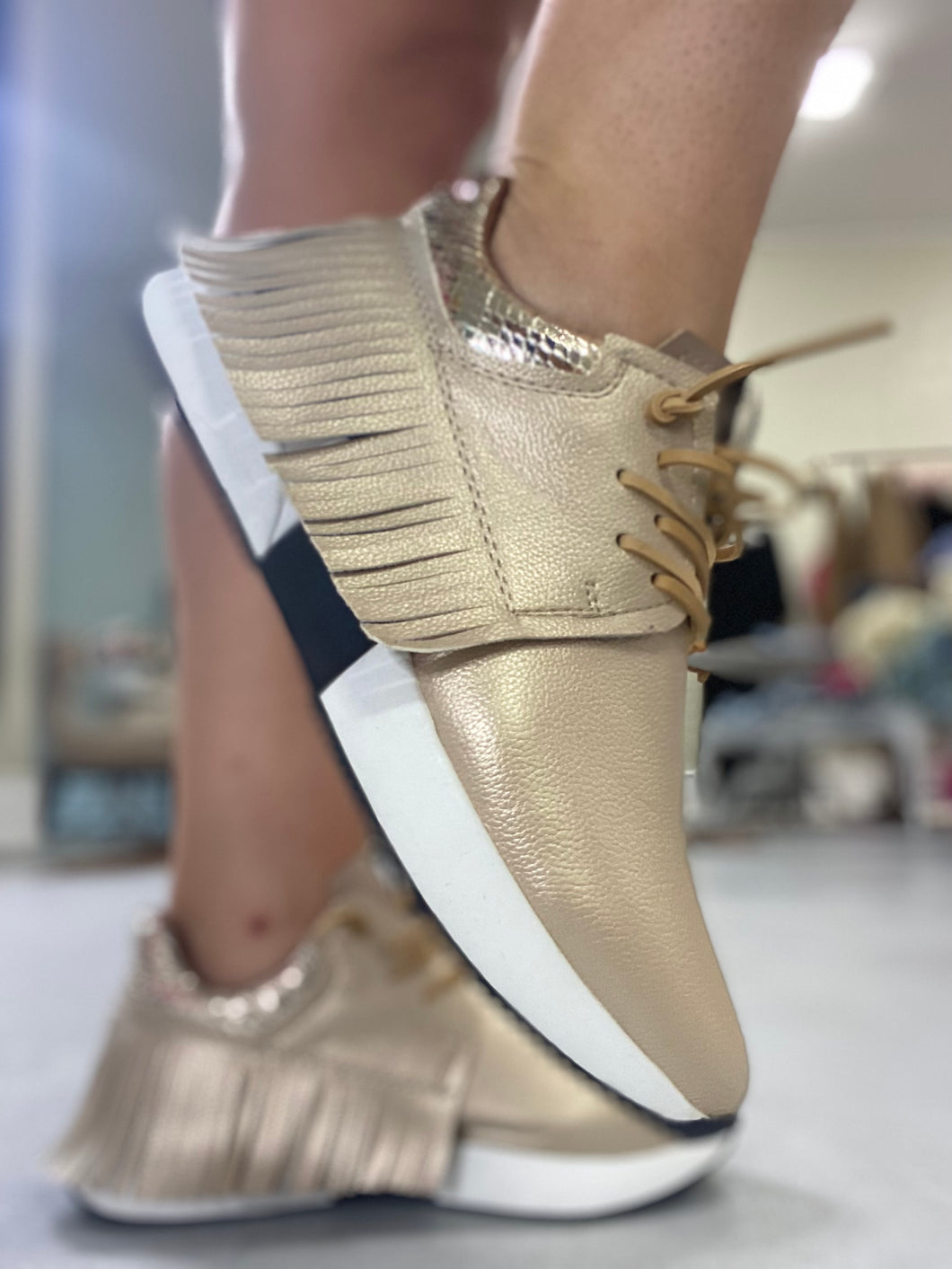 Peps Gold Fringe Sneakers