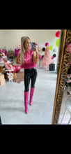 Load image into Gallery viewer, Krista Pink Metallic Crocodile Tall Boot