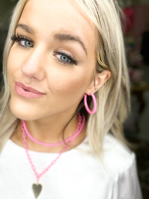 Barbie Neon Pink Hoops