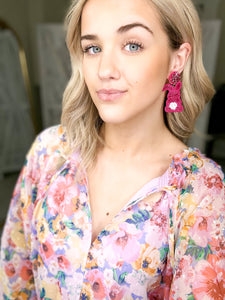 Pink Bunny Earrings